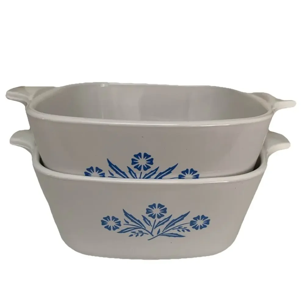 2 Corning Ware P 43 B Blue Cornflower Petite 2 3/4 Set of 2 Casserole Dish